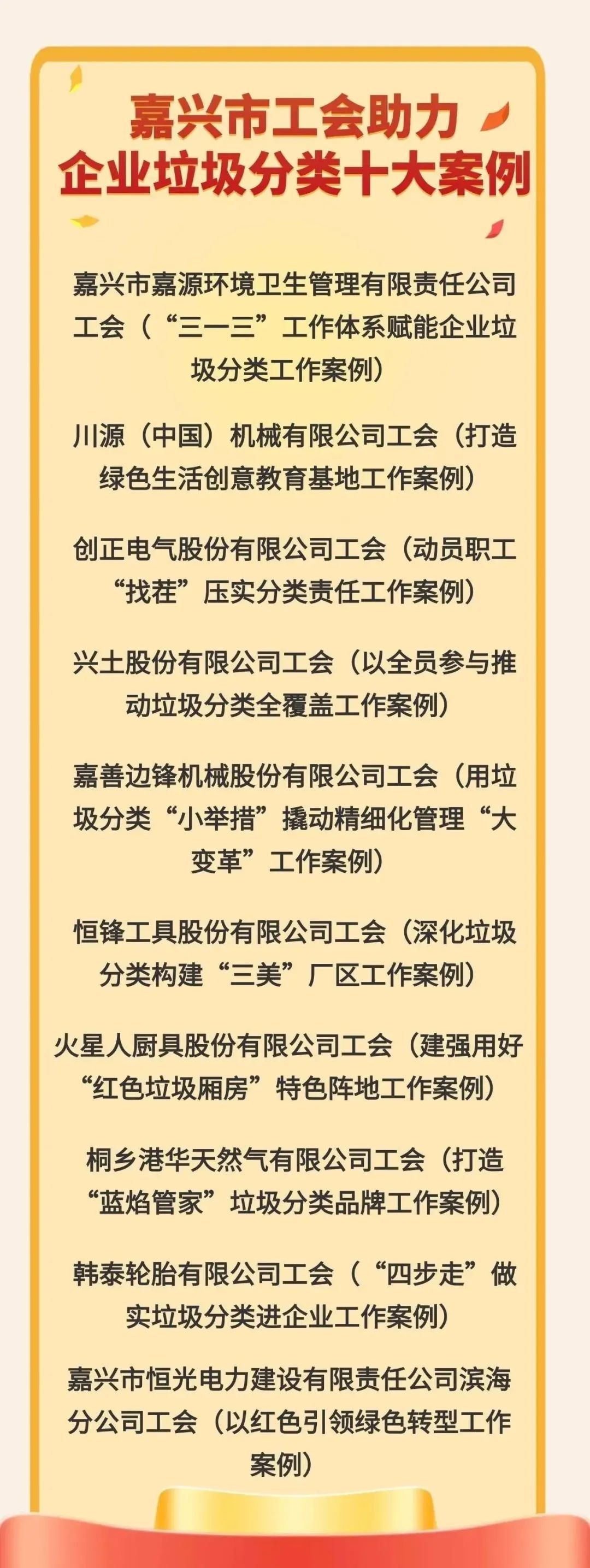 嘉興市工會助力企業(yè)垃圾分類十大案例及IP發(fā)布會在川源舉辦