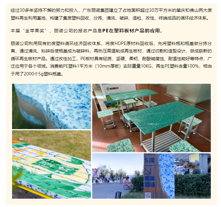 第6屆塑料回收和再生“金蘋果獎”火熱報名，行業(yè)巨頭競相角逐！