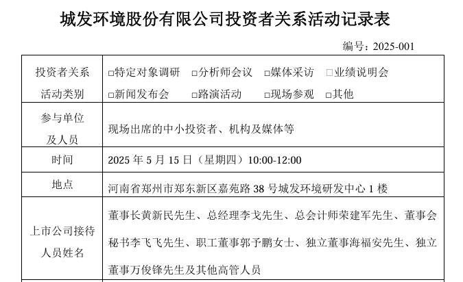 城發(fā)環(huán)境：招聘了5名博士，計(jì)劃建立年輕人創(chuàng)業(yè)孵化器