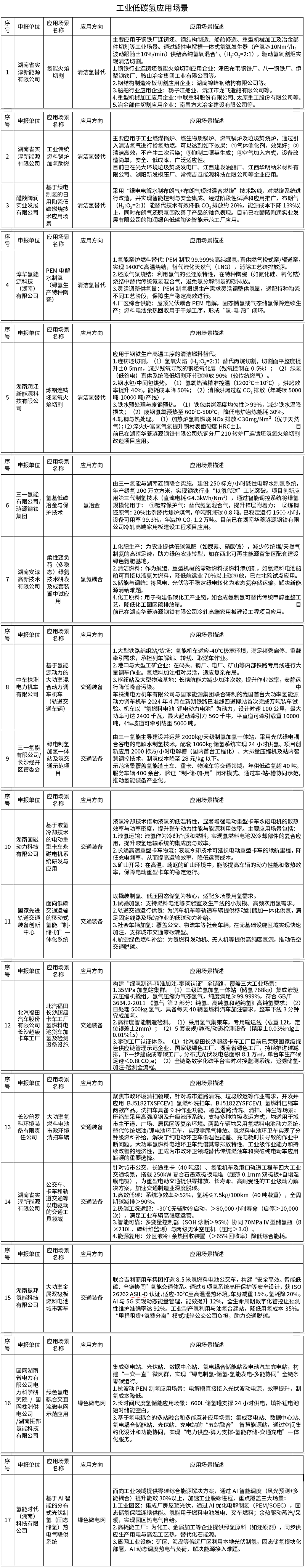 17項！湖南省工業(yè)低碳氫應用場景公示