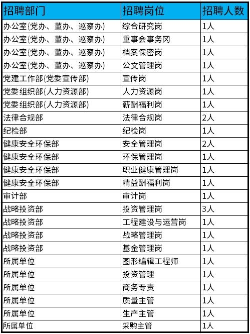 需要多名主管！中國資源循環(huán)集團綠色投資有限公司面向社會公開招聘公告