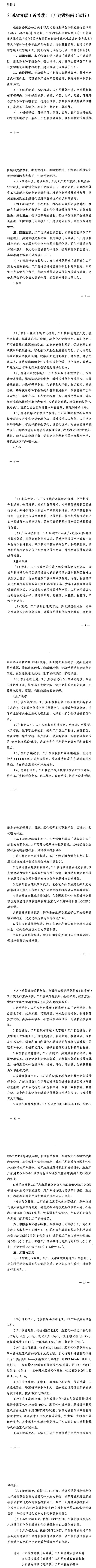 《江蘇省零碳（近零碳）工廠培育建設(shè)工作方案（2025-2027年）》的通知》印發(fā)