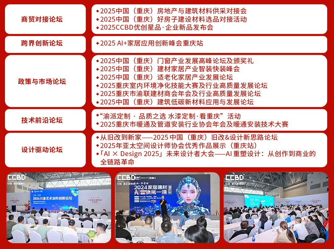 2025CCBD中國重慶建博會8大展區(qū)聯(lián)動，5大亮點不容錯過